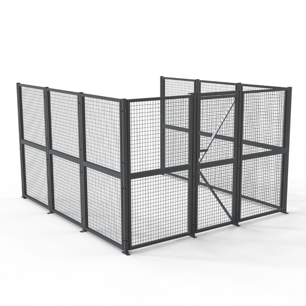 DIY Welded Wire Mesh Storage Cage with Door 11 SQM - 3 Walls