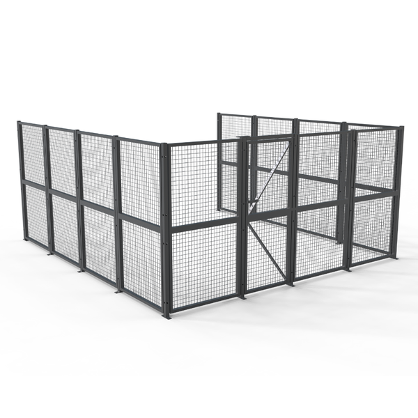 DIY Welded Wire Mesh Storage Cage with Door 19.4SQM - 3 Walls