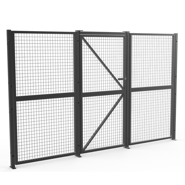 DIY Welded Wire Mesh Fencing Partition Panel with Door 3335mm W X 2040mm H