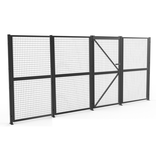 DIY Welded Wire Mesh Fencing Partition Panel with Door 4435mm L X 2040mm H