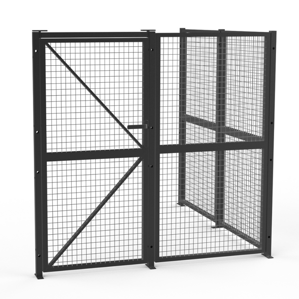 DIY Welded Wire Mesh Storage Cage with Door 4.92 SQM - 2 Walls