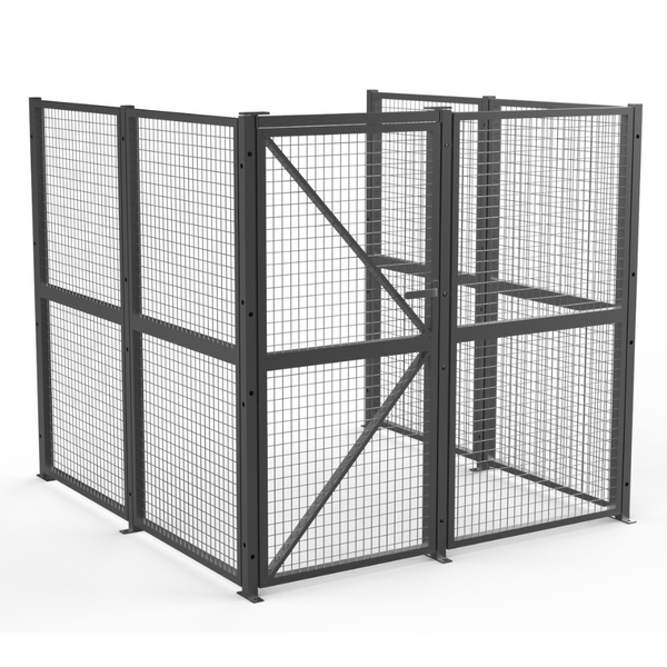 DIY Welded Wire Mesh Storage Cage with Door 4.92 SQM - 3 Walls