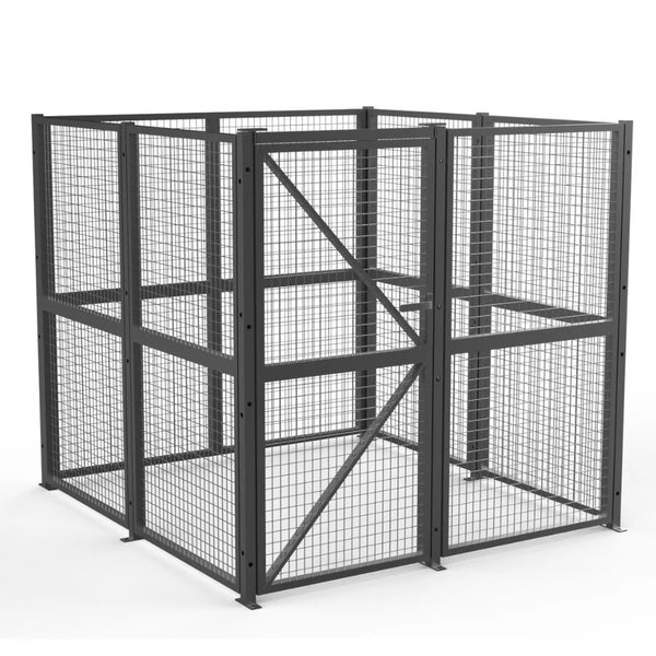 DIY Welded Wire Mesh Storage Cage with Door 4.92 SQM - 4 Walls